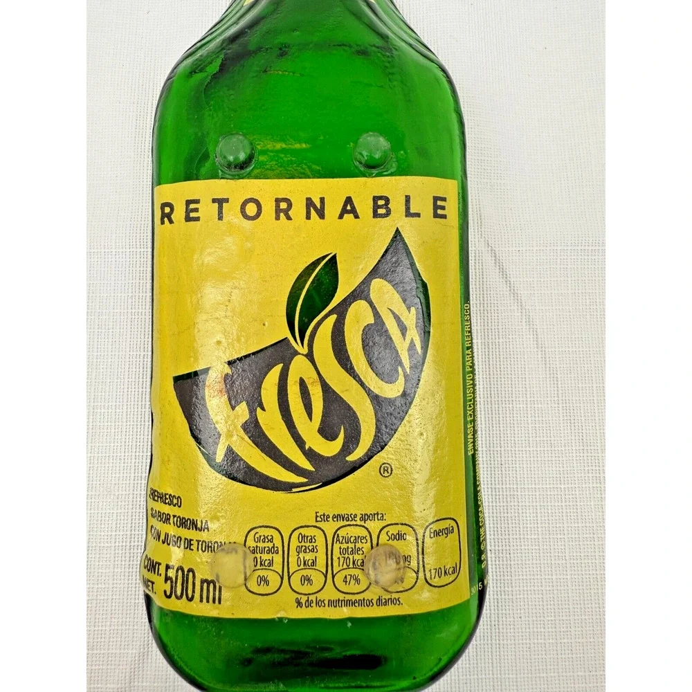 Fresca Bottle Flattened Glass Green Yellow Spoon Rest Cheese Tray